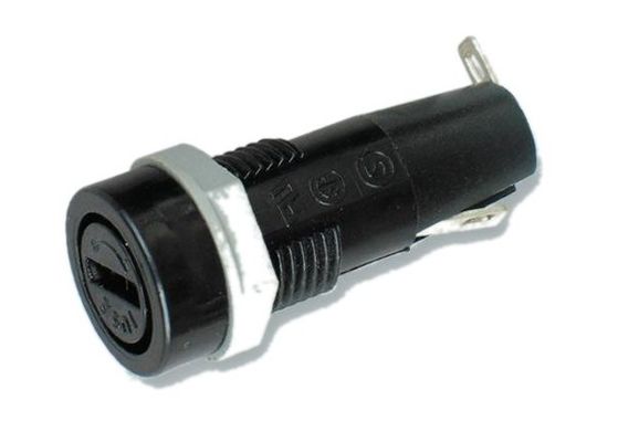 qualidade  Slotted Cap Fingergrip Shock-Safe Vertical Mount PCB Fuse Holder H3-02 10A 250VAC For 5x20mm Cylindrical Glass Tube Fuse fábrica