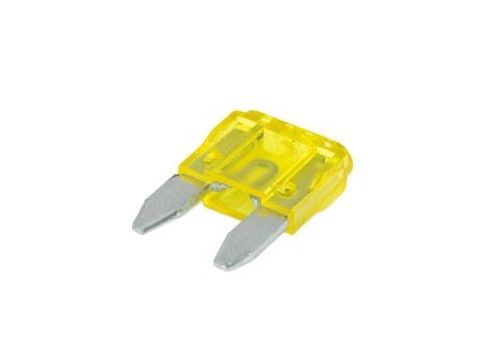 Obstrua dentro o amarelo avaliado 11mm da lâmina fusível automotivo liga de zinco 32VDC 20A dos fusíveis mini auto para o automóvel de passageiros automotivo