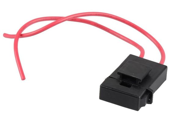 Caixa Inline prendida tampão quadrada plástica MT205 do suporte do fusível de Shell do preto vermelho do fio auto para o mini fusível da lâmina do carro