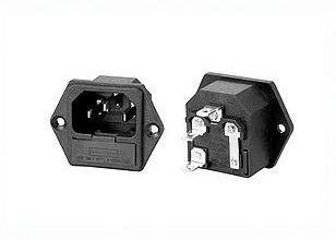 O VDE do UL CUL aprovou os soquetes bondes 250V 15A do IEC 60320 da entrada da C.A. C14 com o suporte do fusível de cartucho do vidro de 10A 5x20mm