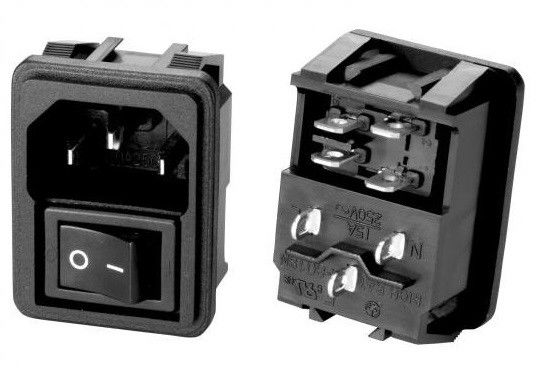 Das tomadas elétricas da alimentação CA do IEC 60320 C14 3PIN montagem fêmea do parafuso da C.A. dos soquetes 15A 250V com -FORa em interruptor