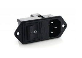 Das tomadas elétricas da alimentação CA do IEC 60320 C14 3PIN montagem fêmea do parafuso da C.A. dos soquetes 15A 250V com -FORa em interruptor