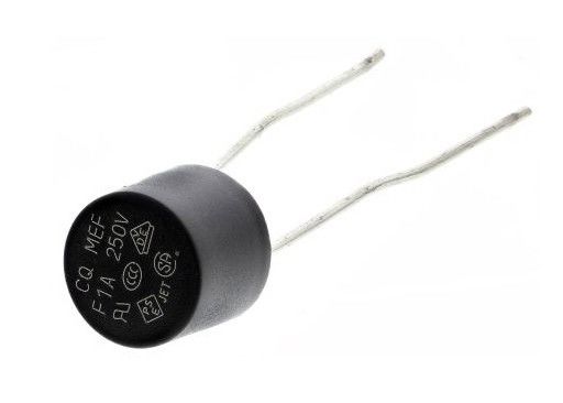 VDE Subminiature do MEF 001 F1A 250V 8.35x7.7mm do fusível do tampão plástico cilíndrico ativo rápido com pacote do volume da fita