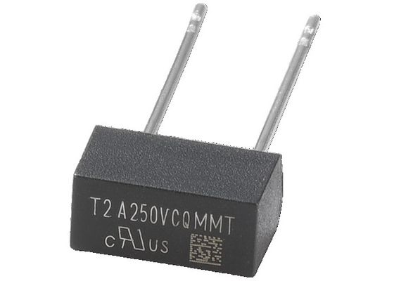 UL do fusível 8.35x5x3.95mm 2A 250V 300V 400V TUV CQC KC PSE da ligação radial a mais fina da retardação de tempo da caixa plástica da série de MMT micro