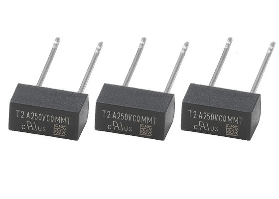 UL do fusível 8.35x5x3.95mm 2A 250V 300V 400V TUV CQC KC PSE da ligação radial a mais fina da retardação de tempo da caixa plástica da série de MMT micro