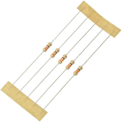 O filme diminuto do carbono de CFR fixou os cáquis 350V Leaded axiais do resistor 0.5W 1WS 330R 5% 9032 3.2x9mm