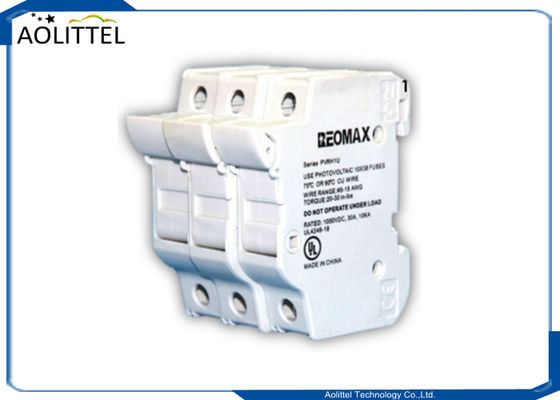Suporte PVRH1U do fusível da montagem do trilho de Polo 30A do cofre forte 1 do poder para o fusível de cartucho solar 1000VDC do picovolt do tubo cerâmico